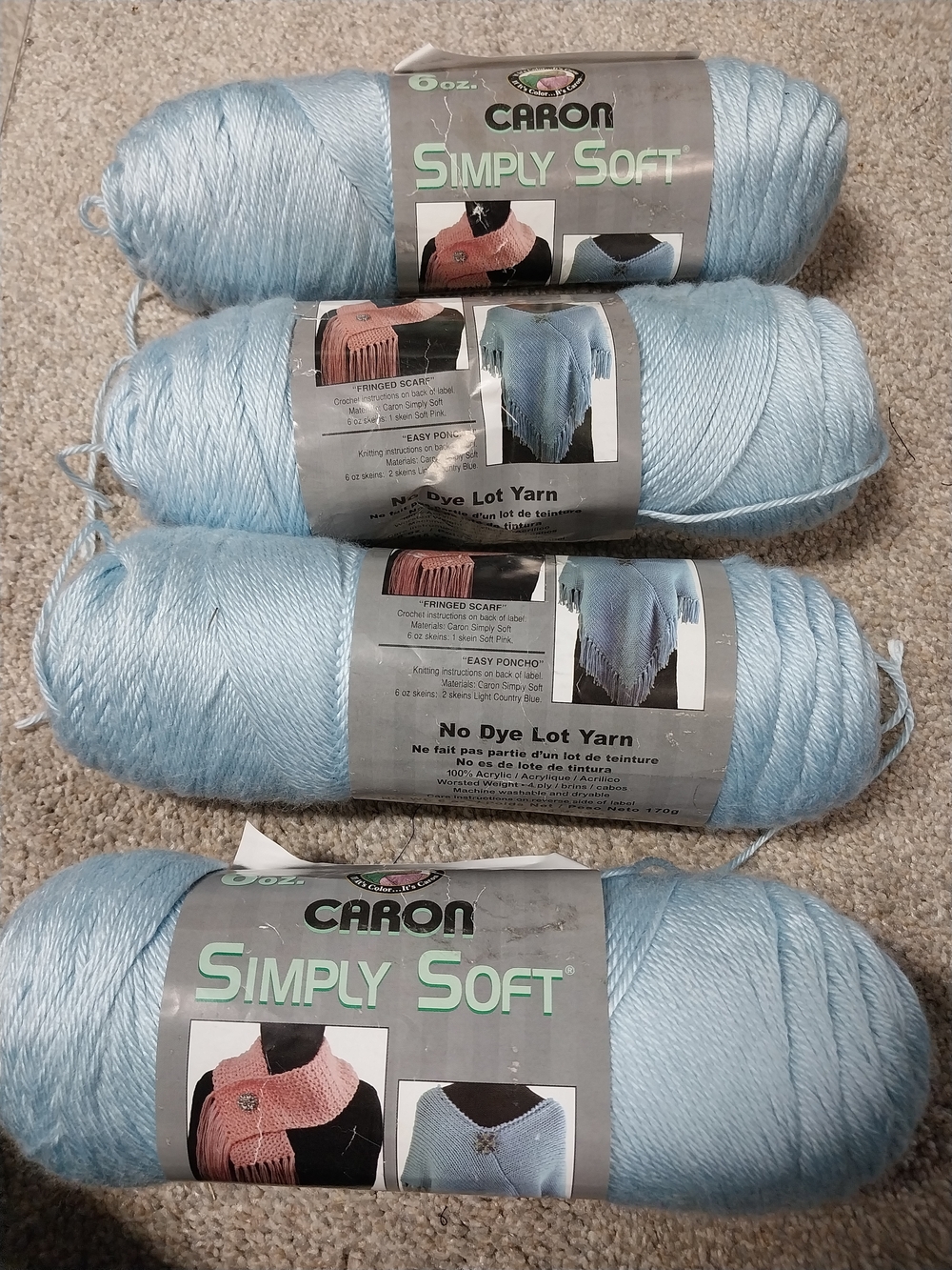 Caron Simply Soft Yarn - Soft Blue - Picture 2 of 5